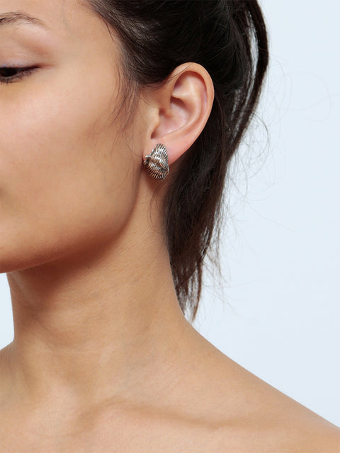 mismatched broken seashell earrings