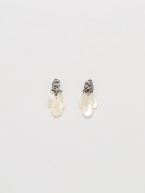 3 seashells drop earrings