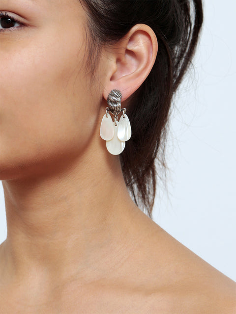 3 seashells drop earrings