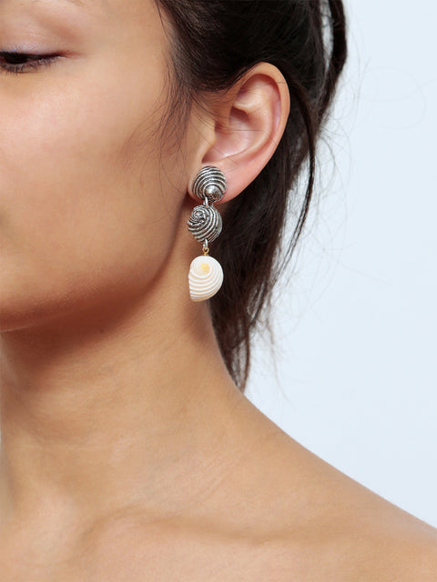 3 broken seashells drop earrings