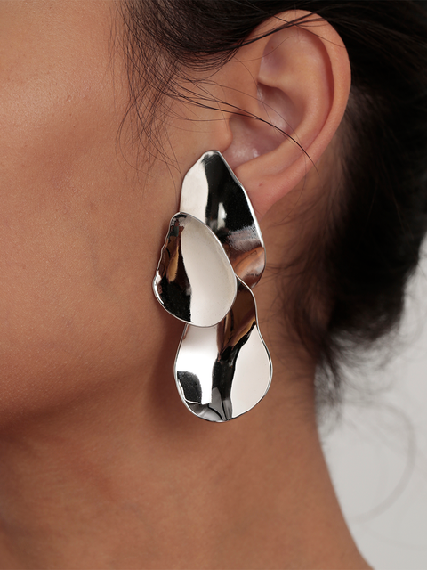 mobile organic tear disc earrings