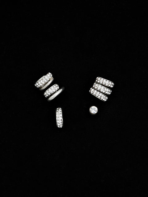 5 piece crystal ear-cuff and set