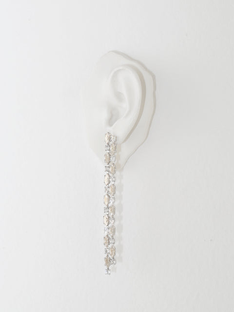 long drop marquise crystal earrings in silver shade/crystal