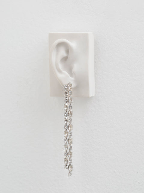 long drop marquise crystal earrings in silver shade/crystal