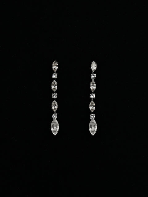 drop marquise crystal earrings in silver shade/crystal