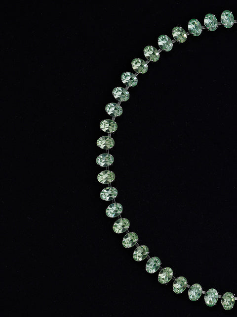 oval crystal tennis necklace in peridot