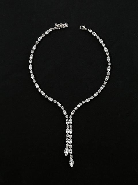 drop marquise crystal necklace in crystal