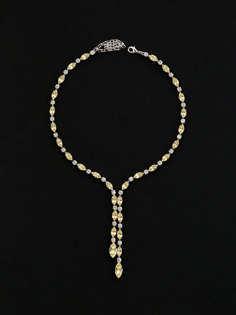 drop marquise crystal necklace in jonquil/crystal
