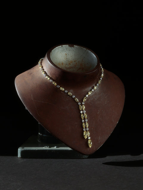 drop marquise crystal necklace in jonquil/crystal