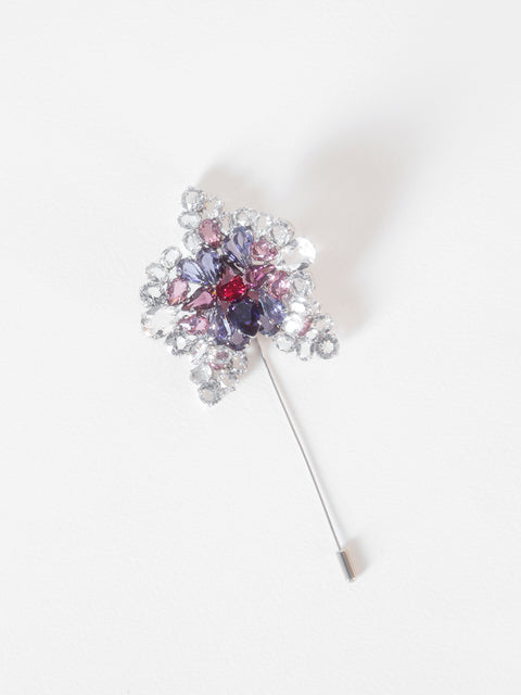 purple-pink crystal orchid pin