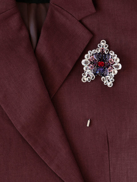 purple-pink crystal orchid pin