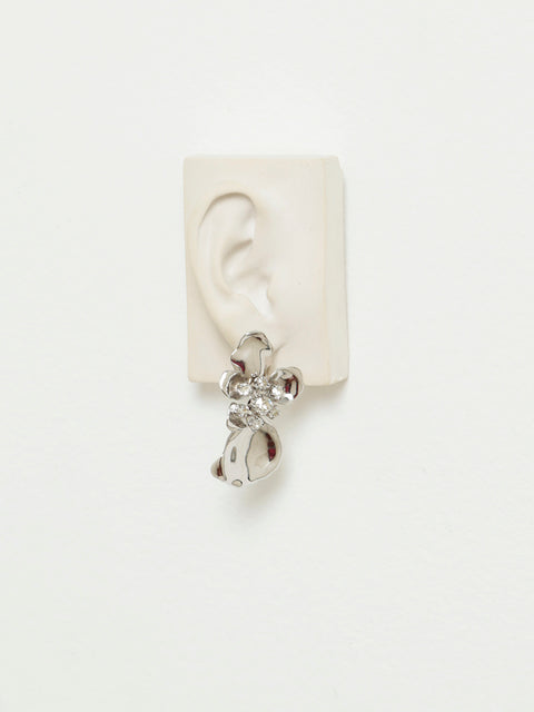 flower asymmetrical drop earrings