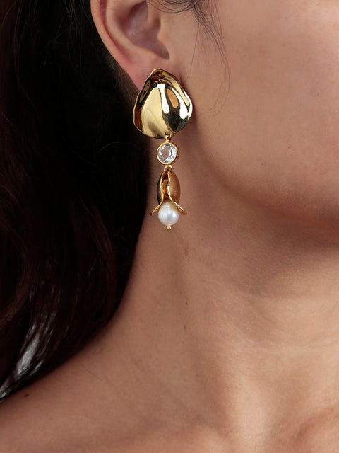 petals mismatched drop earrings