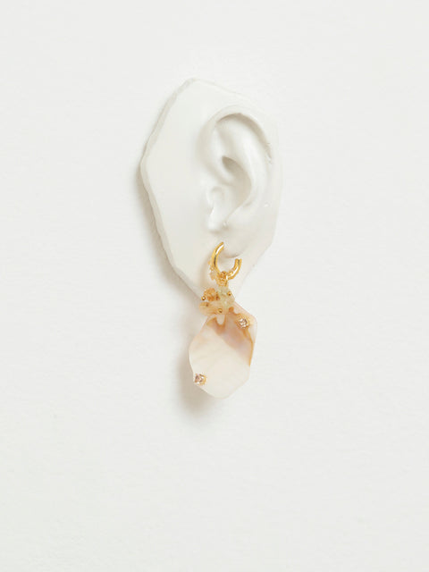 citrine clustered hoop drop earrings