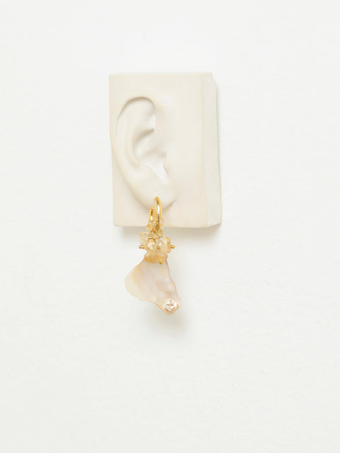 citrine clustered hoop drop earrings