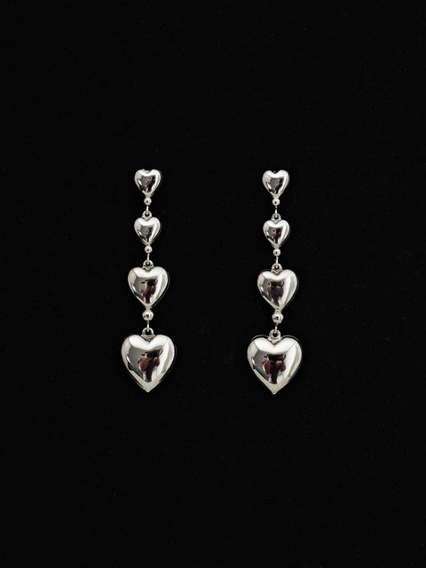 four hearts drop earrings