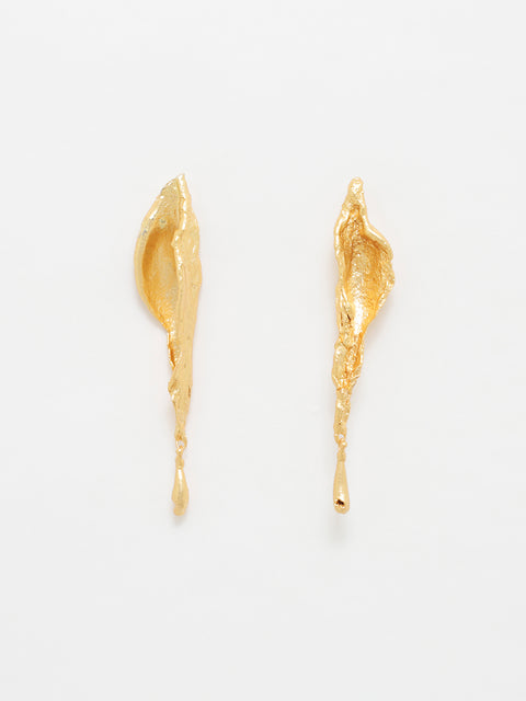 molten long drop earrings