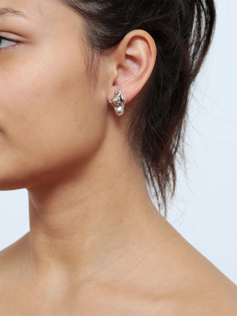 mismatched lilac crystallized drop molten earrings