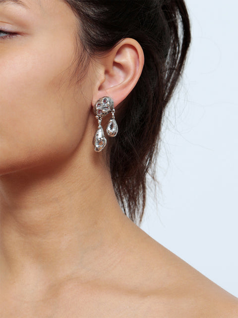 crystallized oval drop molten earrings