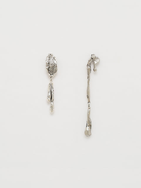 mismatched solid drop molten earrings