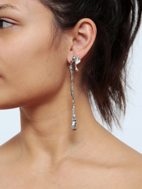 mismatched solid drop molten earrings