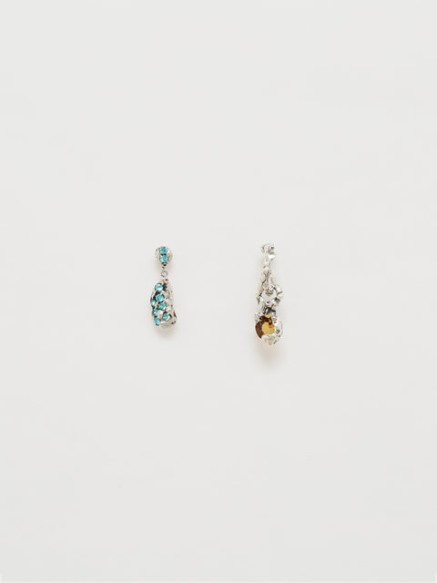mismatched mini drop molten earrings