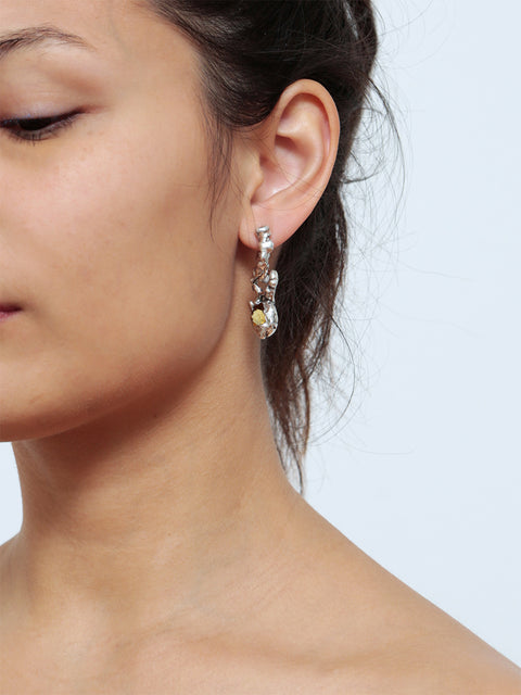 mismatched mini drop molten earrings