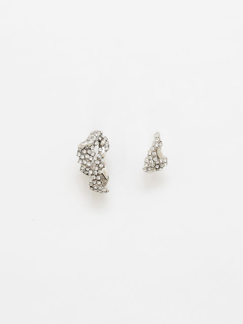 asymmetrical crystallized molten earrings