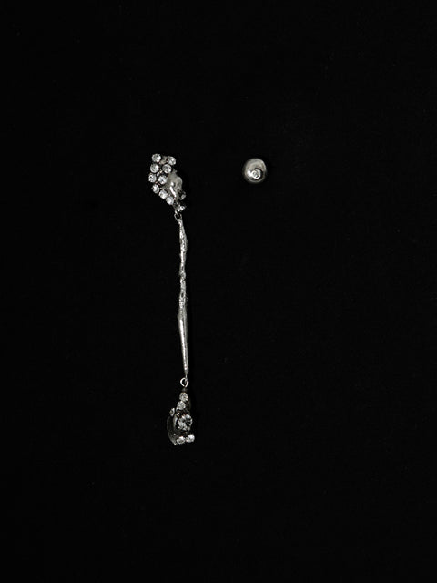 single crystallized molten drop earring and stud