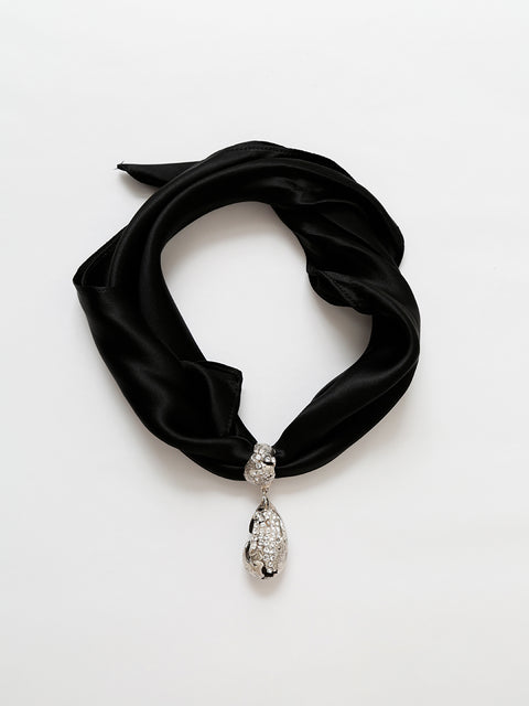 crystallized molten pendant and handkerchief