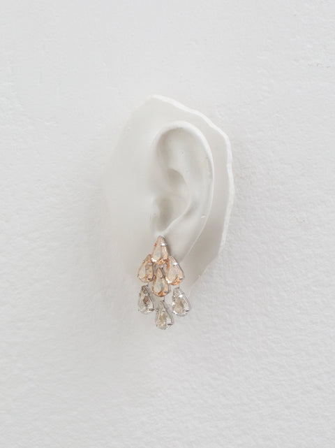 two tone multi tear drop earrings