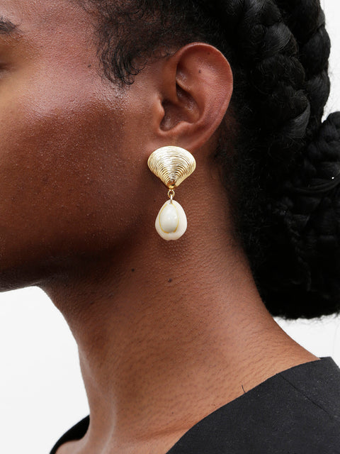 cowrie shell drop earrings