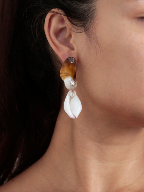 mismatched shells drop earrings II