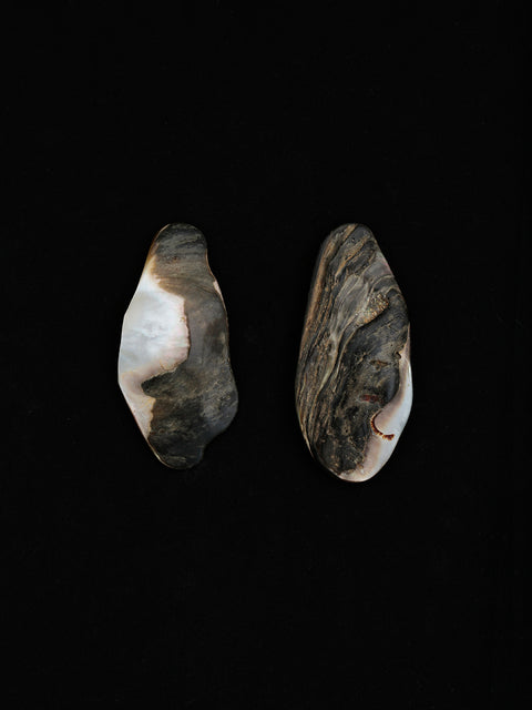 long irregular mother of pearl shell earrings