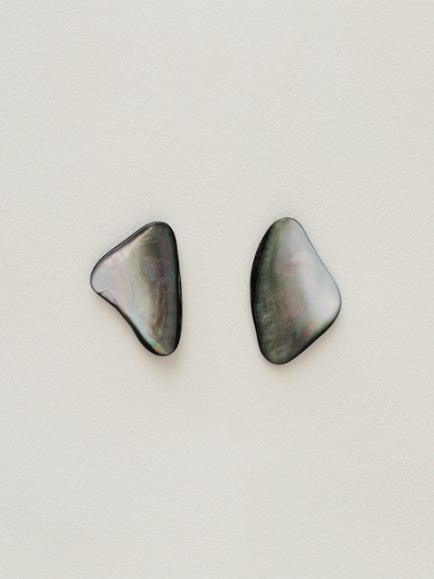 triangular black mother of pearl shell earrings