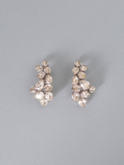 clustered half hoop clip on earring