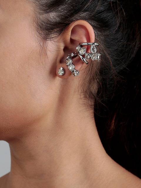 scattered mid ear-cuff and stud set