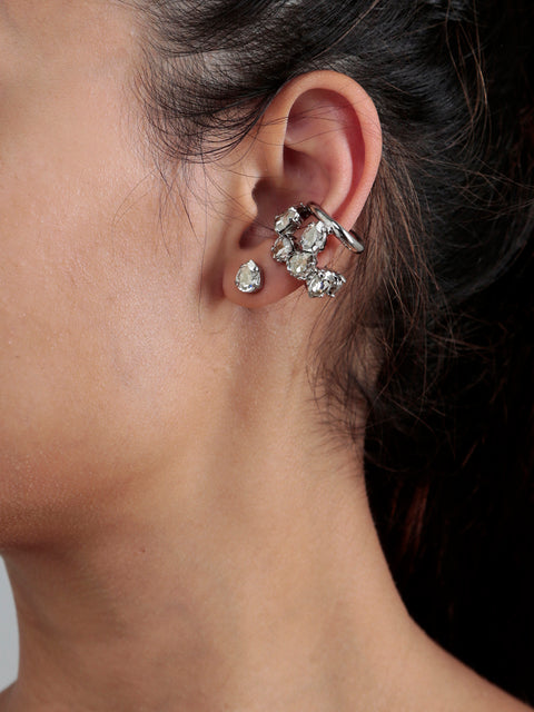 scattered mid ear-cuff and stud set