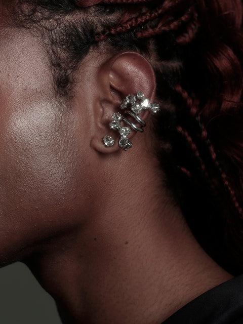 scattered ear-cuff and stud set