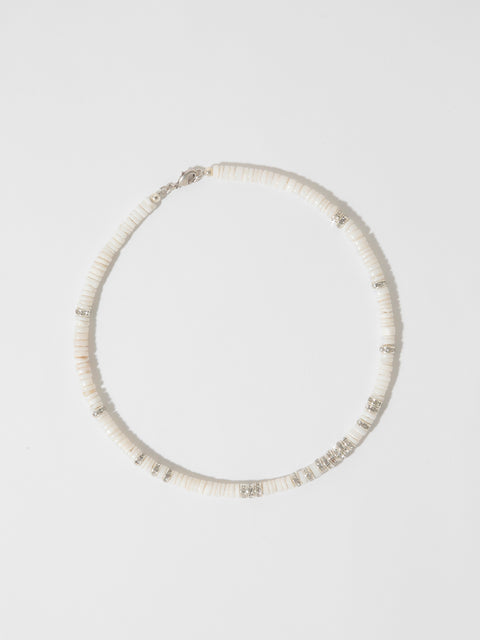 puka shell and crystal necklace