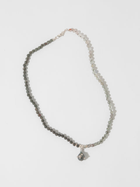 bloodstone and pearl necklace