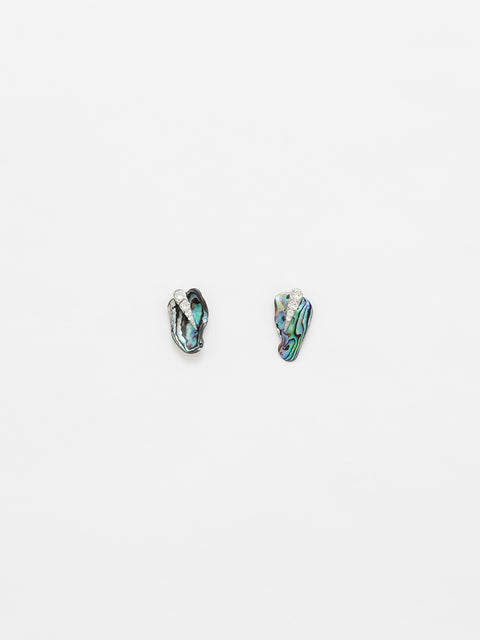 paua shell stud earrings with crystal claw