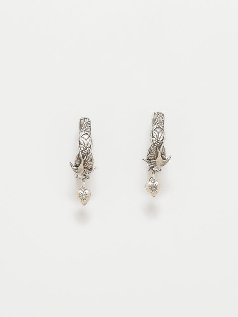 antique gothic oval hoop earrings