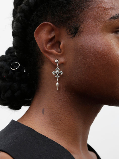 antique gothic charms asymmetrical drop earrings