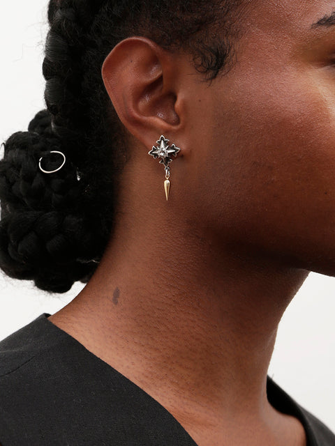 mismatched antique gothic drop earrings