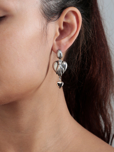 asymmetrical antique gothic drop earrings