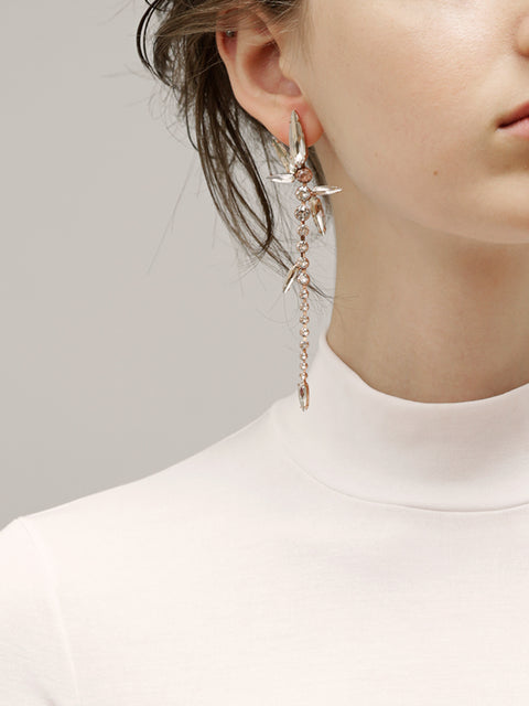 reverse crystal thorn drop earrings
