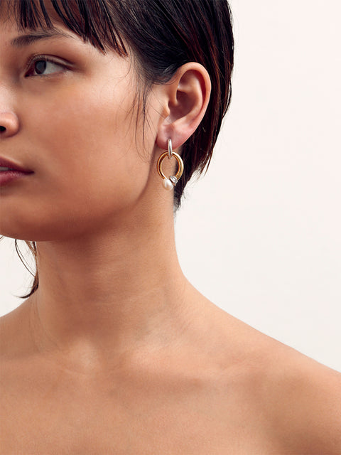 closed tapered tabua drop hoop earrings