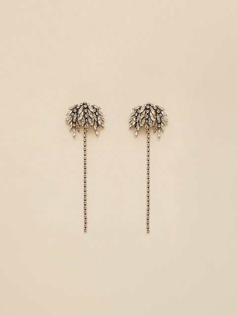 mini coconut trees drop clip earrings