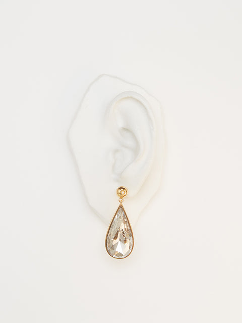 pearl and crystal teardrop earrings